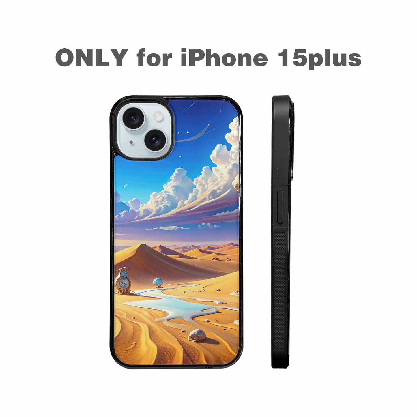 iPhone 15 Plus Case — Surrealist Desert Dreamscape Custom Personalized Phone, Original Design Phone Case