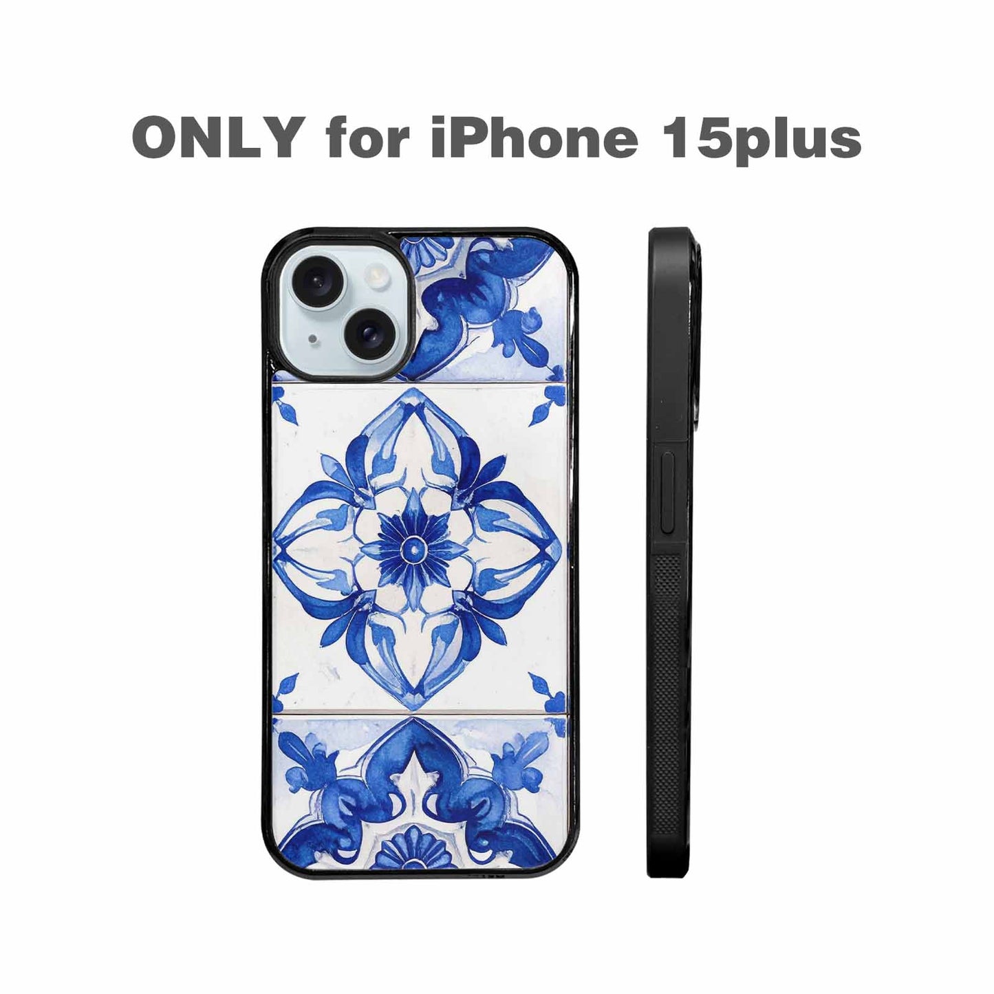 iPhone 15 Plus Case — Mexican Talavera Tile Pattern Floral Geometric, Custom Art Phone Cover