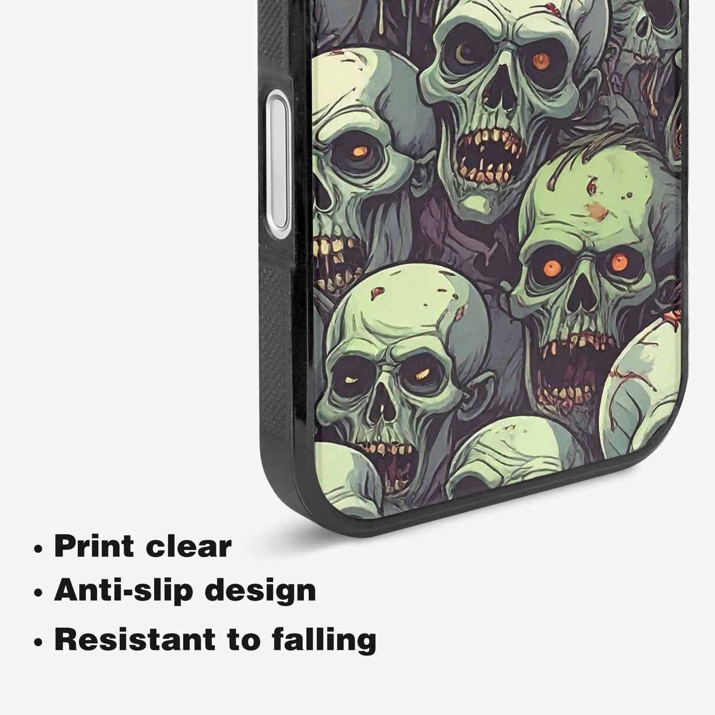 iPhone 16 Plus Case — Zombie Head Pattern Hundreds Of Small, Custom Print Case Cover