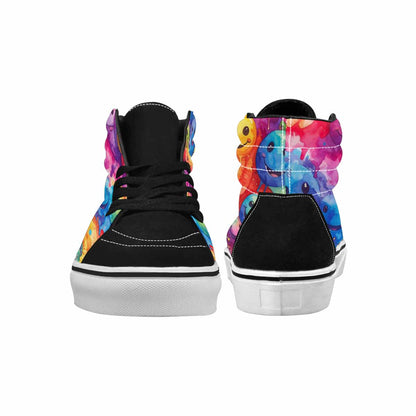 MEN'S Smiley Facessmiley Faces  High Top Canvas Melting Art Sneakers