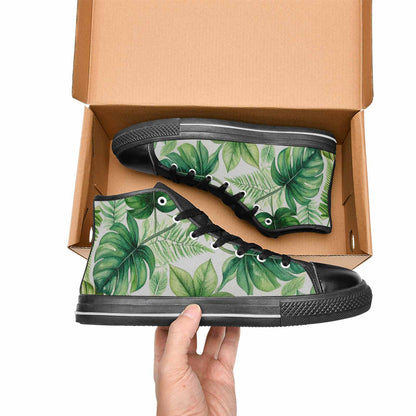 WOMEN'S Seven-Point Palmate Leaf High Top Canvas Vibrant Chaos Sneakers