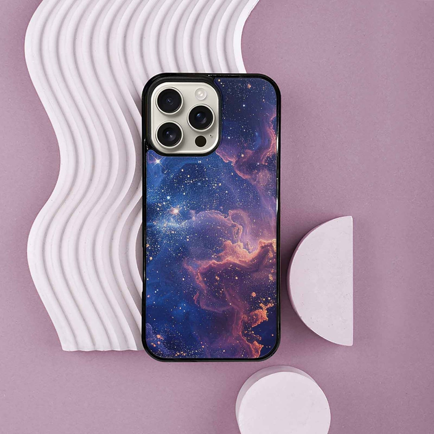 iPhone 16 Pro Max Case — Nebula Texture With Dense Star Cluster, Custom Print Case Cover