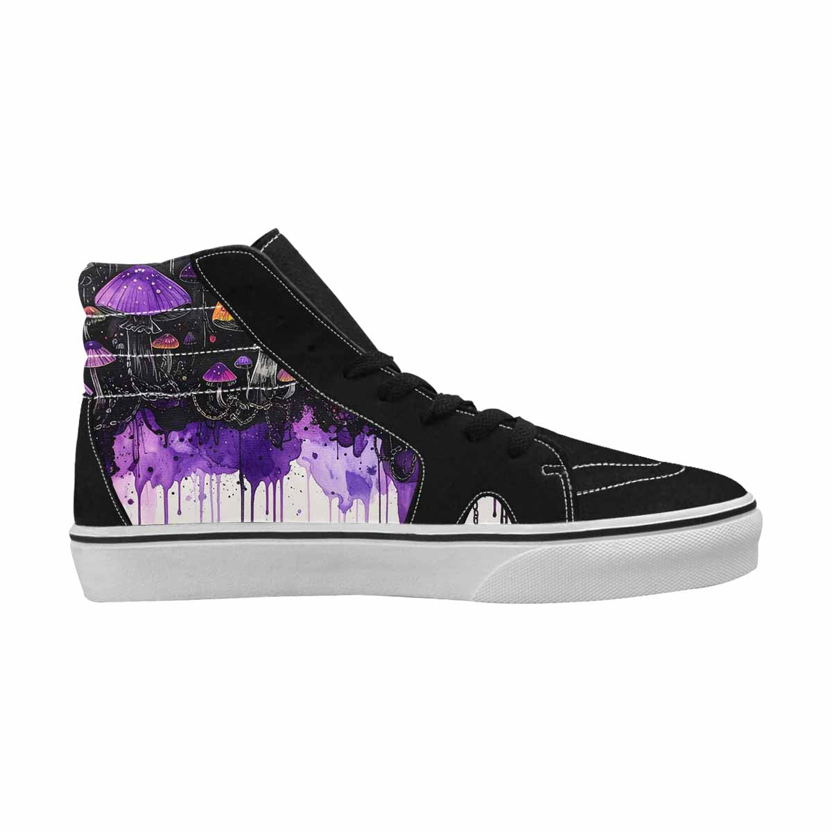 MEN'S Rainbow Drip Mushrooms High Top Canvas Grunge Shoes