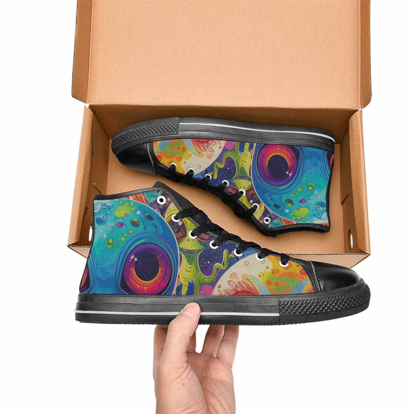 MEN'S Cartoon Alien Characters High Top Canvas Aesthetic Shoes