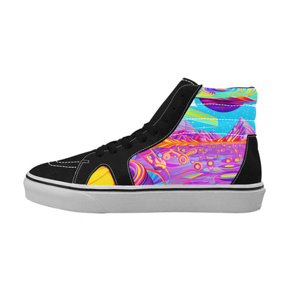 MEN'S Trip Retro Art 3 High Top Skateboarding Vibrant Chaos Custom Shoes
