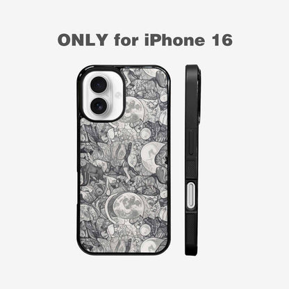 iPhone 16 Case — Wolves Everywhere Collage Overlap Small Wolf, Custom Printed Phone Case