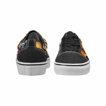 WOMEN'S Skulls Lace-Up Canvas Melting Art Custom Sneakers
