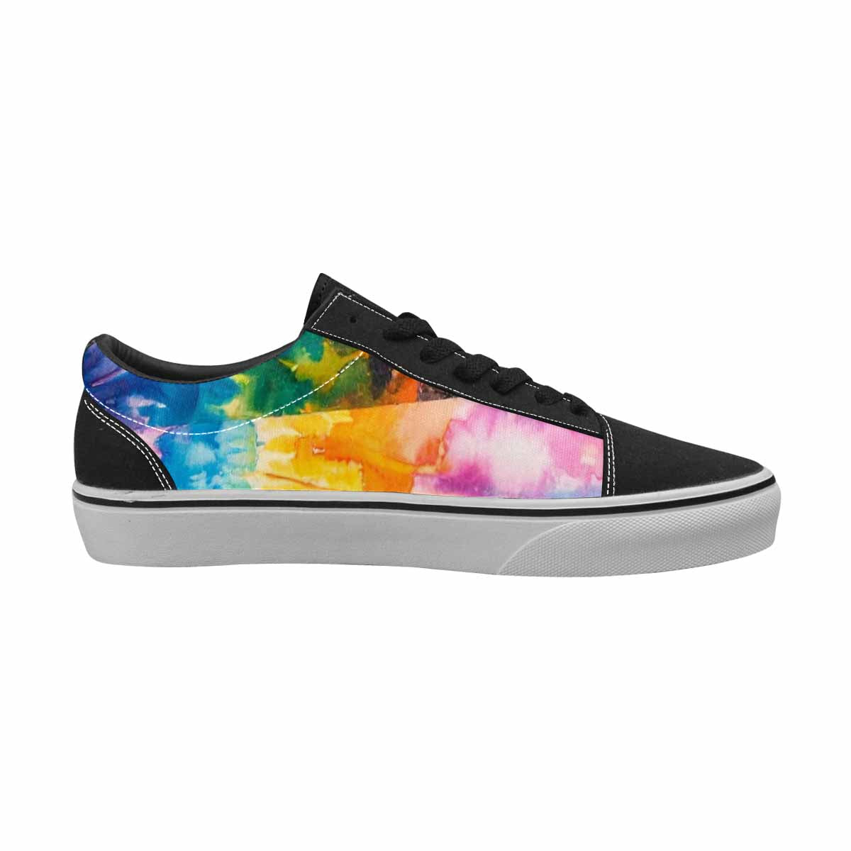 WOMEN'S Mushrooms  Tie Dye Lace-Up Canvas Vibrant Chaos Custom Sneakers