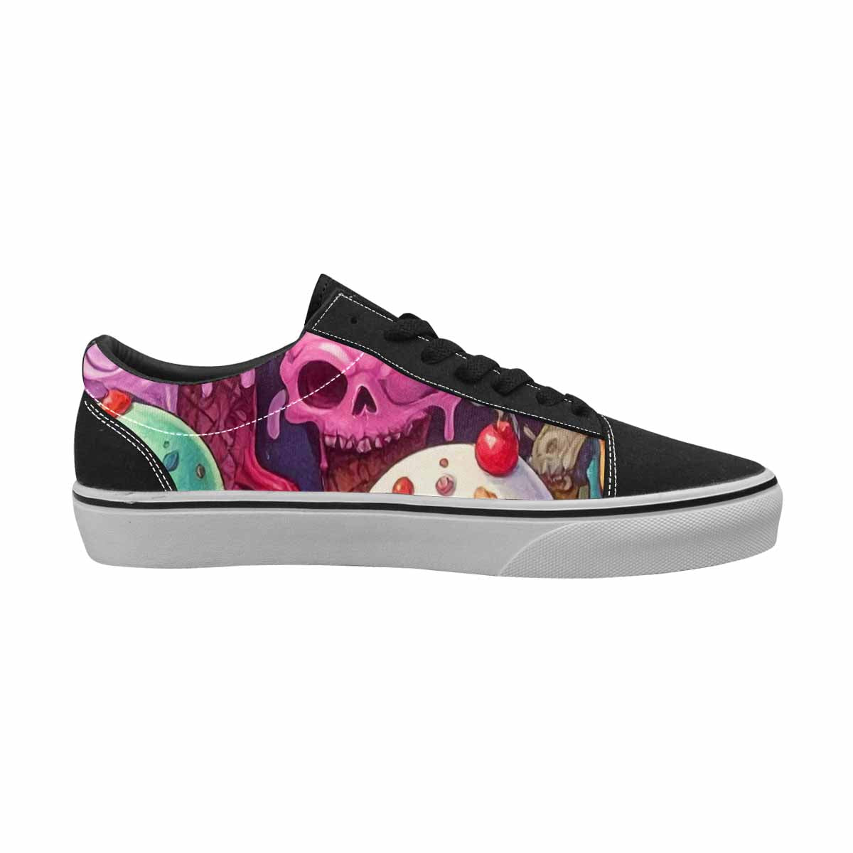 WOMEN'S Ice Cream Monsters  Lace-Up Canvas Cottagecore Sneakers