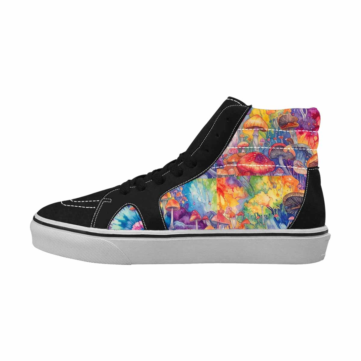 MEN'S Mushrooms  Tie Dye High Top Canvas Surreal Shoes