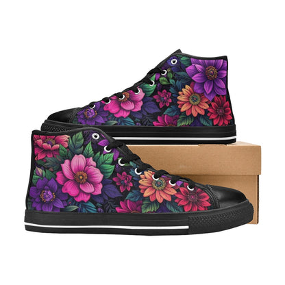 MEN'S Trippy Floral Chaos High Top Canvas Surreal Shoes