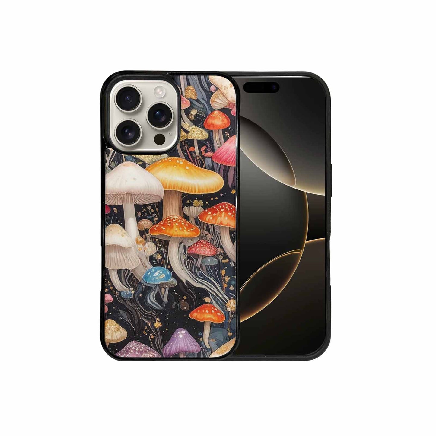 iPhone 16 Pro Max Case — Mushrooms Pattern Hundreds Of, Customized Protective Case