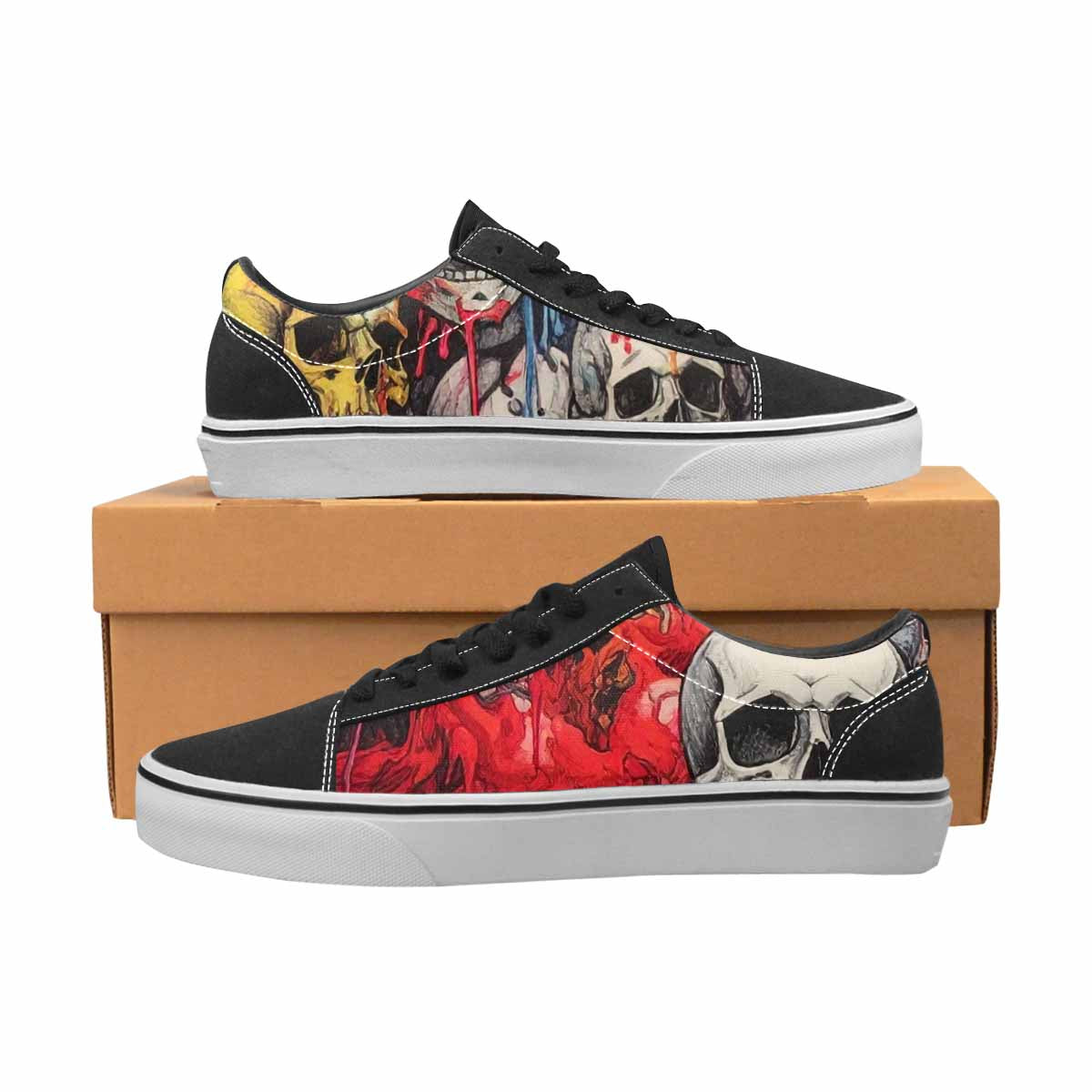 WOMEN'S Rainbow From Skull S Lace-Up Canvas Y2K Shoes