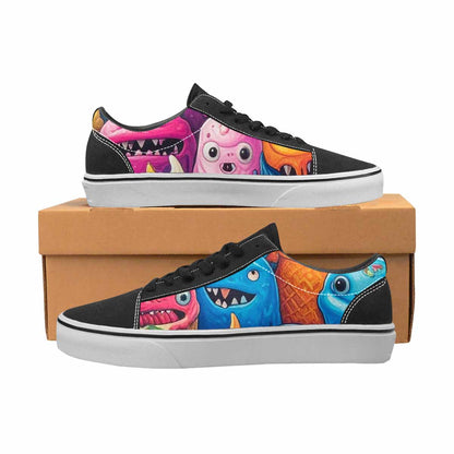 WOMEN'S Melting Ice Cream Monster Lace-Up Canvas Neon Fantasy Shoes