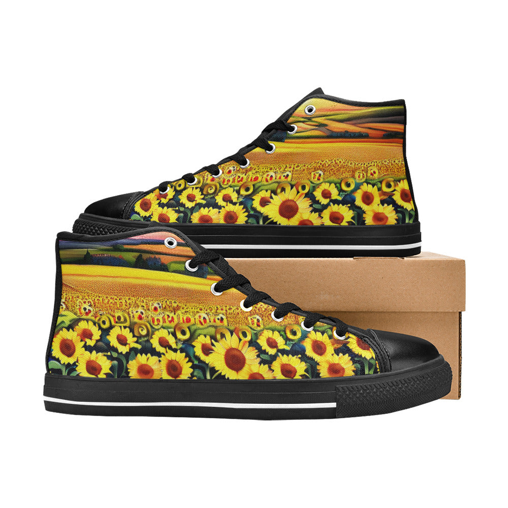 MEN'S Sunflowers Art 5 Men’S High Top Canvas Cottagecore Sneakers