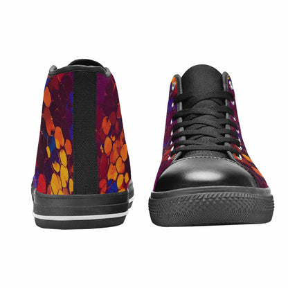 MEN'S Dark Snake Print High Top Canvas Vivid Sneakers