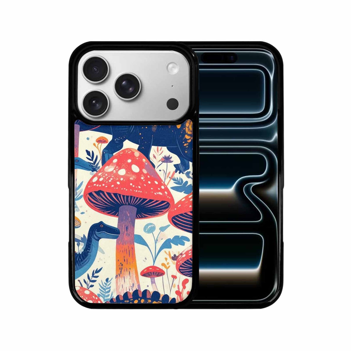 iPhone 17 Pro Case — Vintage Dinosaurs Mushroom Retro Vintage, Custom Designed Case Cover