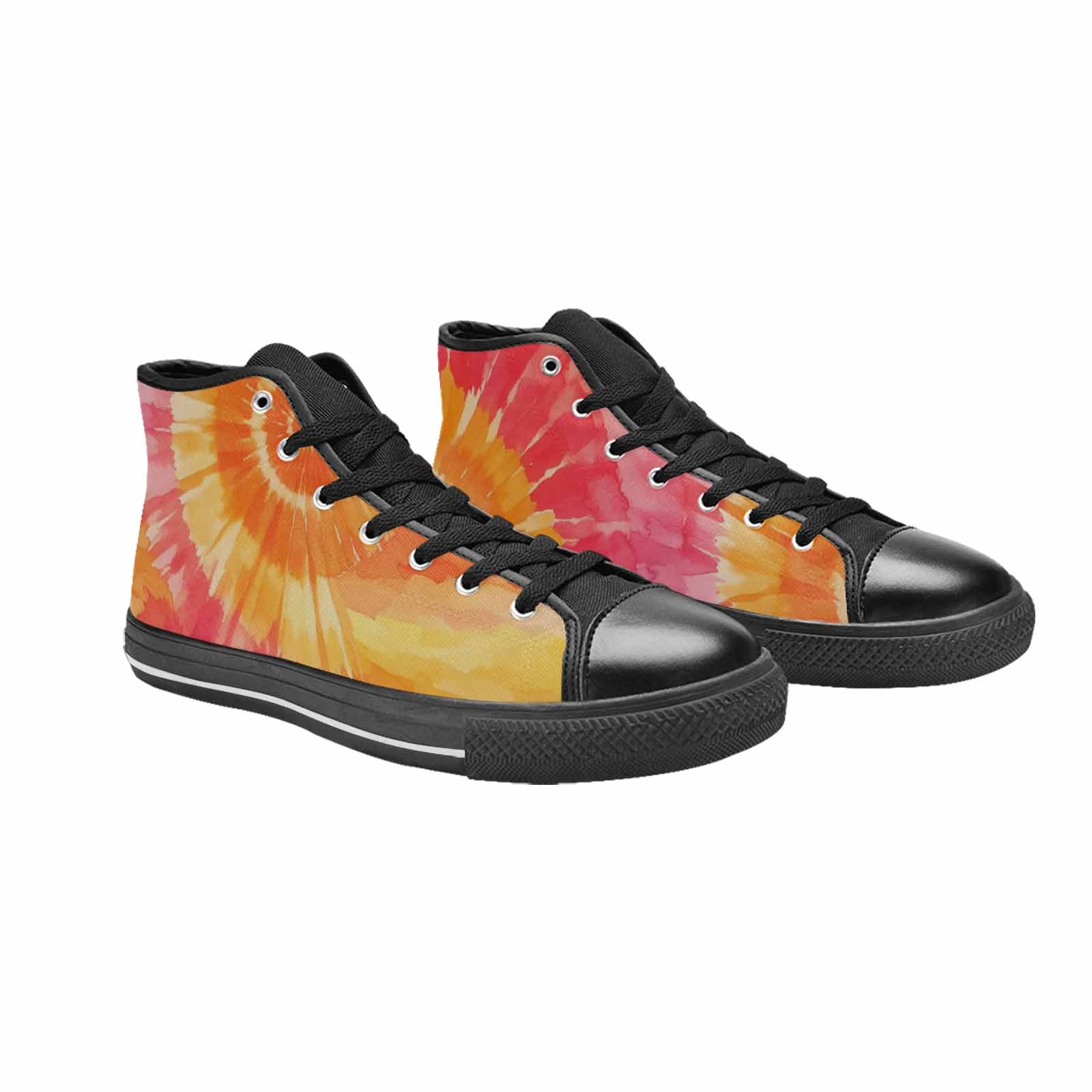 WOMEN'S Tie Dye - High Top Canvas Vibrant Chaos Sneakers