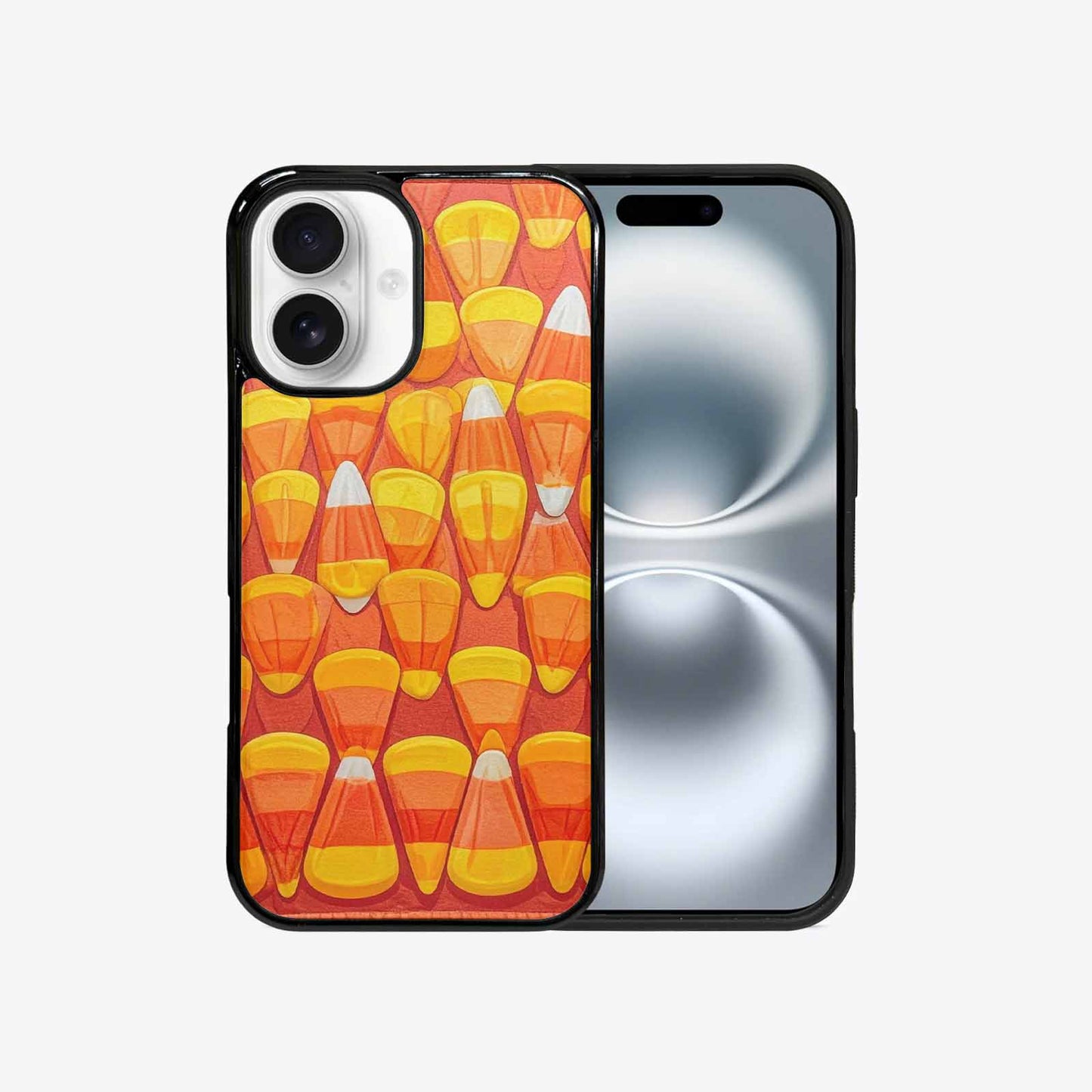 iPhone 16 Case — Candy Corn Shapes In Bright Orange, Custom Art Phone Cover