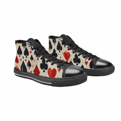 WOMEN'S Playing Card Suit High Top Canvas Vivid Custom Sneakers
