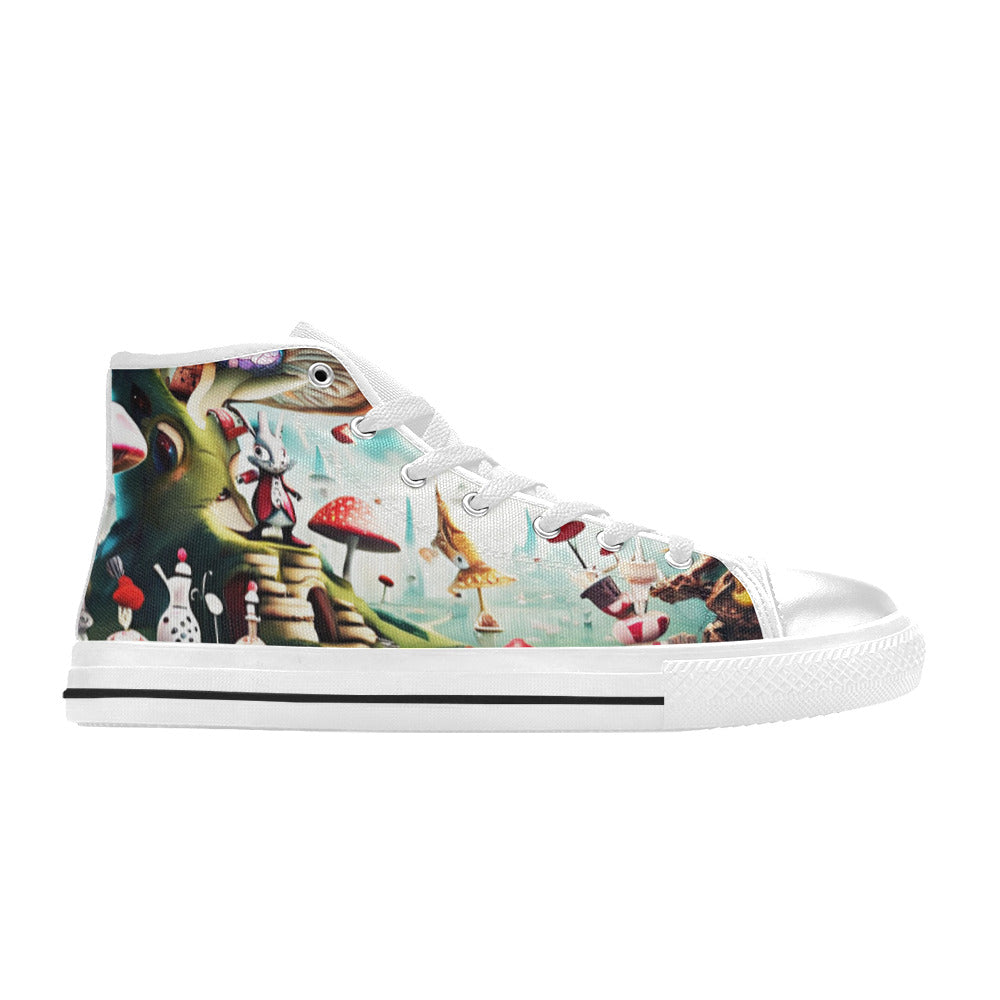 WOMEN'S Freaky World Wonderland High Top Canvas Cottagecore Sneakers