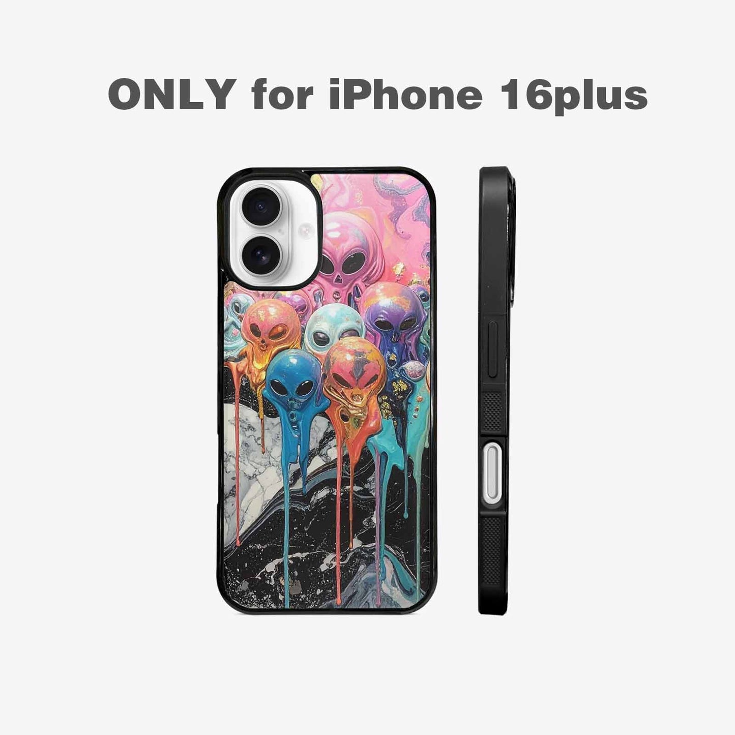 iPhone 16 Plus Case — Aliens Marblemelting Aliens Pa L2w Personalized, Custom Printed Phone Case