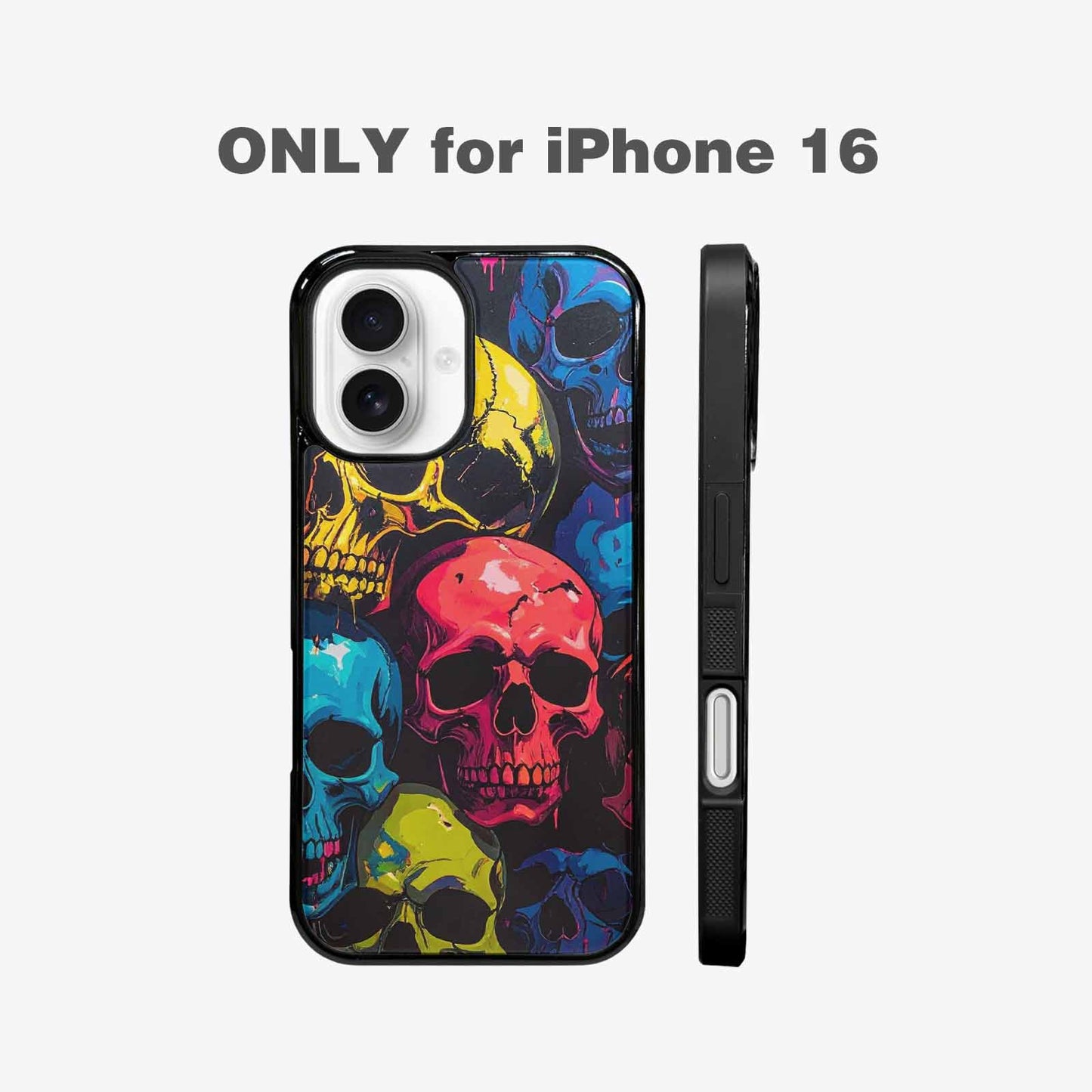 iPhone 16 Case — 1000s Of Skulls Digital Camo Drip, Custom Printed Phone Case