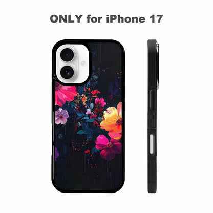 iPhone 17 Case — Shadowy Glitch Floral Pattern Floral, Personalized Phone Case