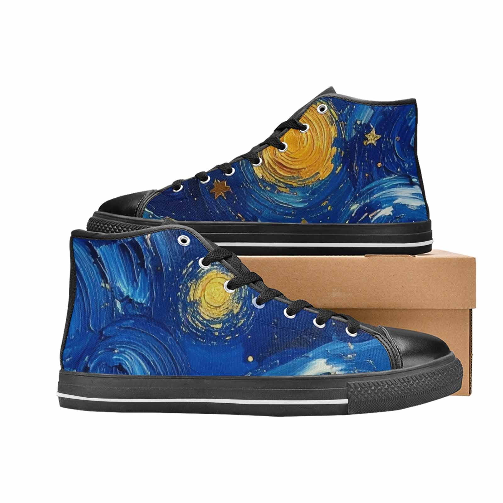 WOMEN'S Starry Night Galaxy High Top Canvas Aesthetic Custom Sneakers