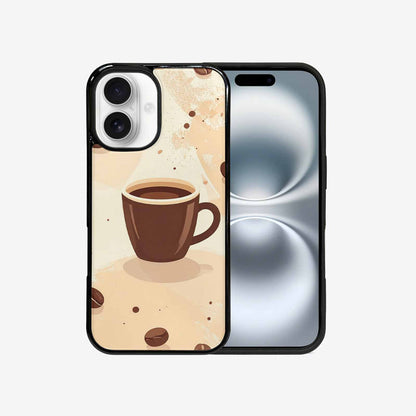 iPhone 16 Case — Coffee Cup And Bean Pattern Seamless, Unique Phone Case Design