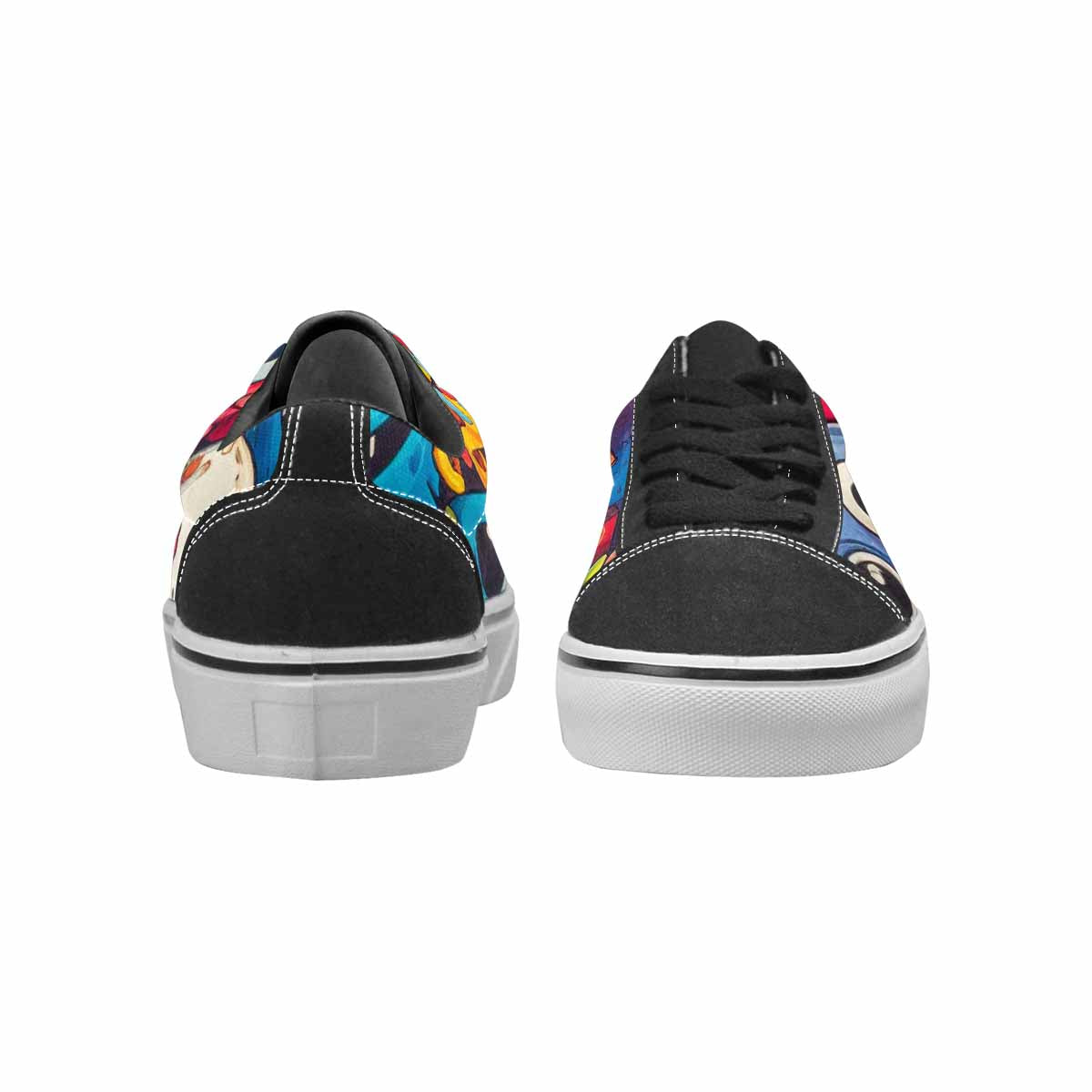 WOMEN'S Cartoon Monster Character Canvas Lace-Up Wallpaper Art Custom Shoes