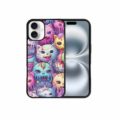 iPhone 16 Plus Case — Pastel Gore Cat Character Pattern Hundreds, Custom Print Case Cover