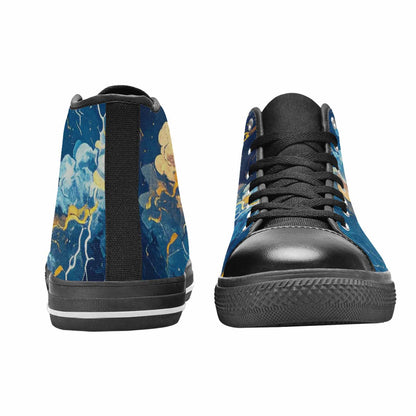 MEN'S Lightning Bolt High Top Canvas Neon Fantasy Custom Sneakers