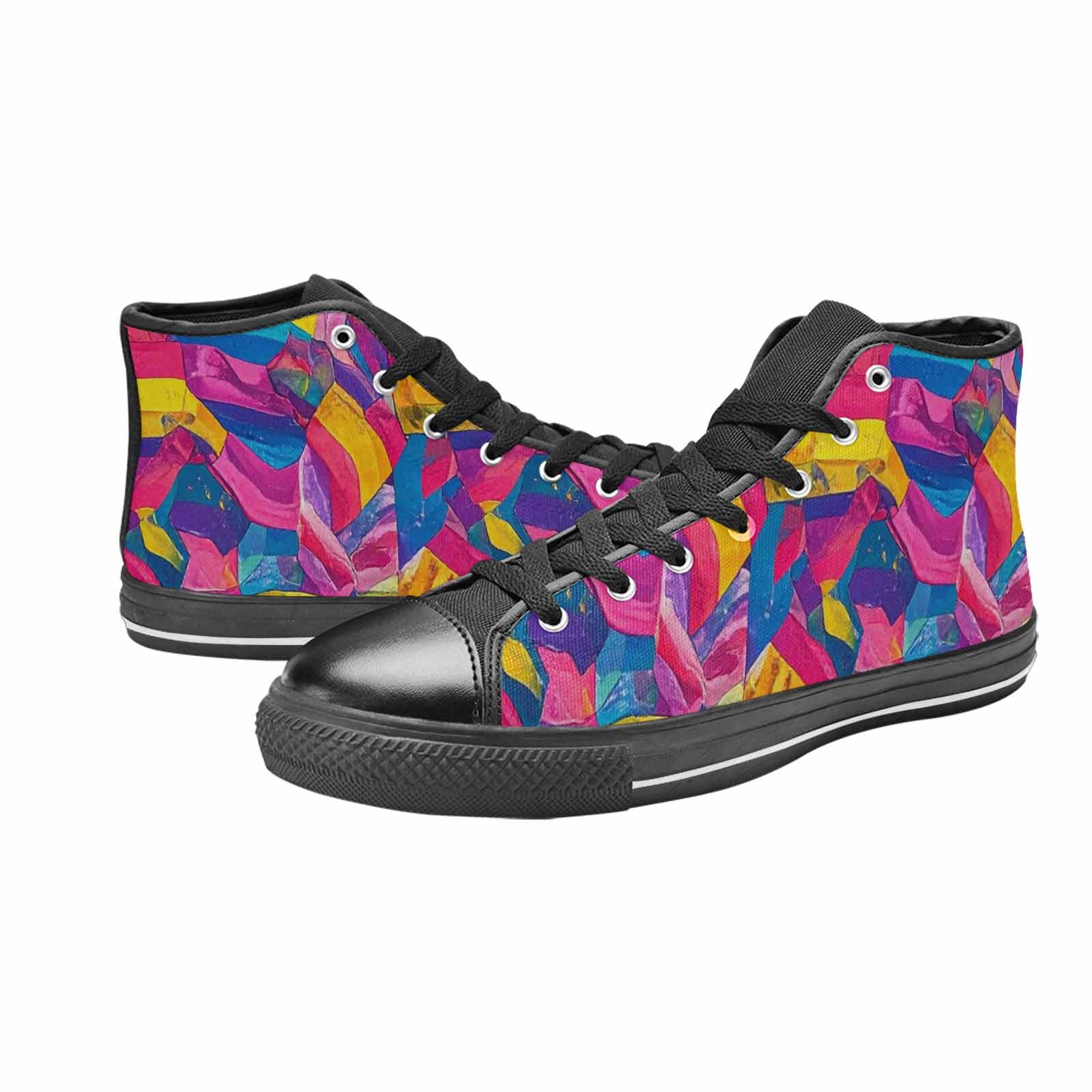 MEN'S Pansexual Flag Color High Top Canvas Dark Academia Custom Sneakers
