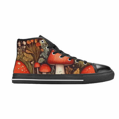 MEN'S Mushroom High Top Canvas Dark Academia Custom Sneakers