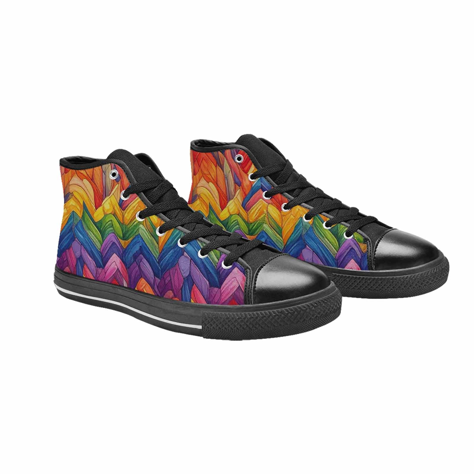 MEN'S Transgender Flag Color High Top Canvas Cottagecore Custom Shoes