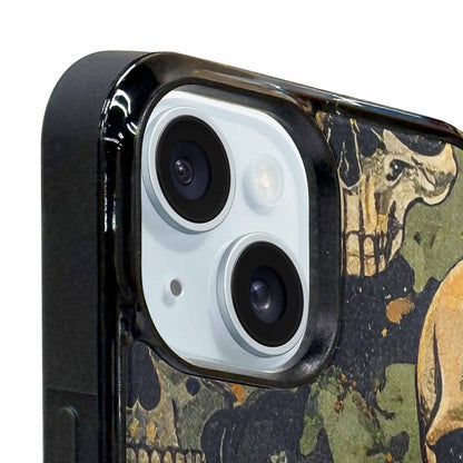 iPhone 15 Plus Case — Military Camo Skull Custom, Custom Printed Phone Case