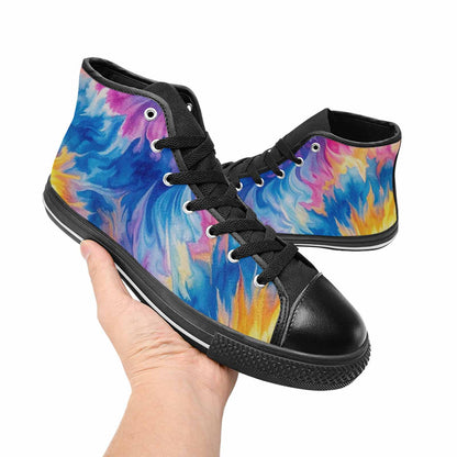 MEN'S Tie Dye Swirl High Top Canvas Y2K Custom Shoes