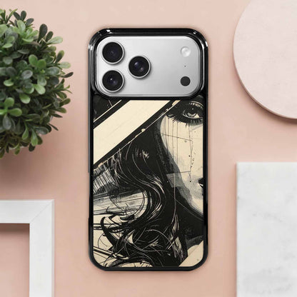 iPhone 17 Pro Max Case — Black And White Solid Retro Vintage, Personalized Phone Case