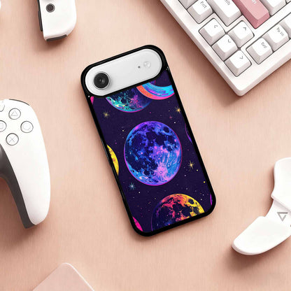 iPhone 17 Air Case — Neon Winter Moon Seamless Cartoon Cute, Original Design Phone Case