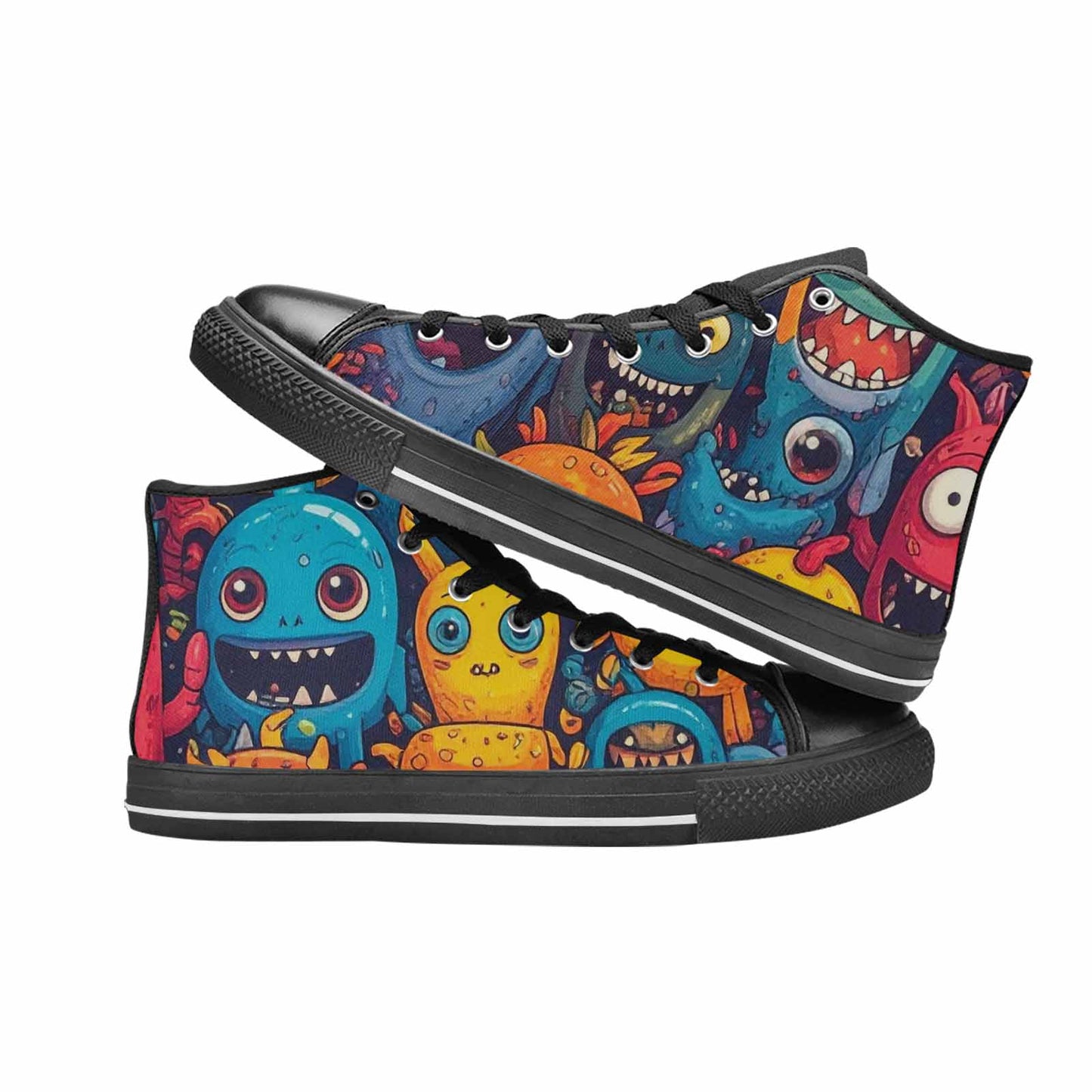 MEN'S Cartoon Monster Character High Top Canvas Grunge Custom Shoes