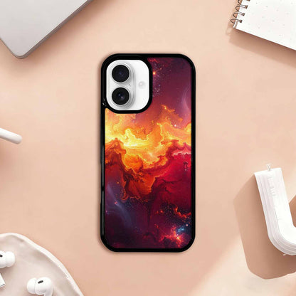 iPhone 17 Case — Galaxy Art Red Orange Galaxy Space, Unique Phone Case Design