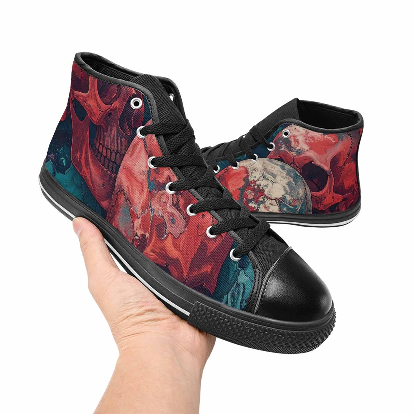 MEN'S Marble Skull High Top Canvas Y2K Shoes