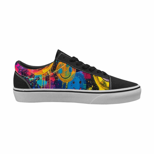 MEN'S Smiley Faces × Glow Lace-Up Canvas Y2K Custom Shoes