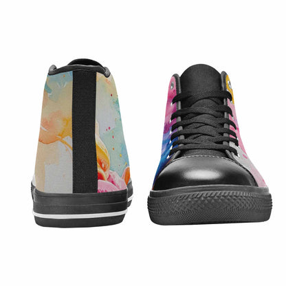 WOMEN'S Melting Icecream Collage High Top Canvas Dreamcore Custom Sneakers