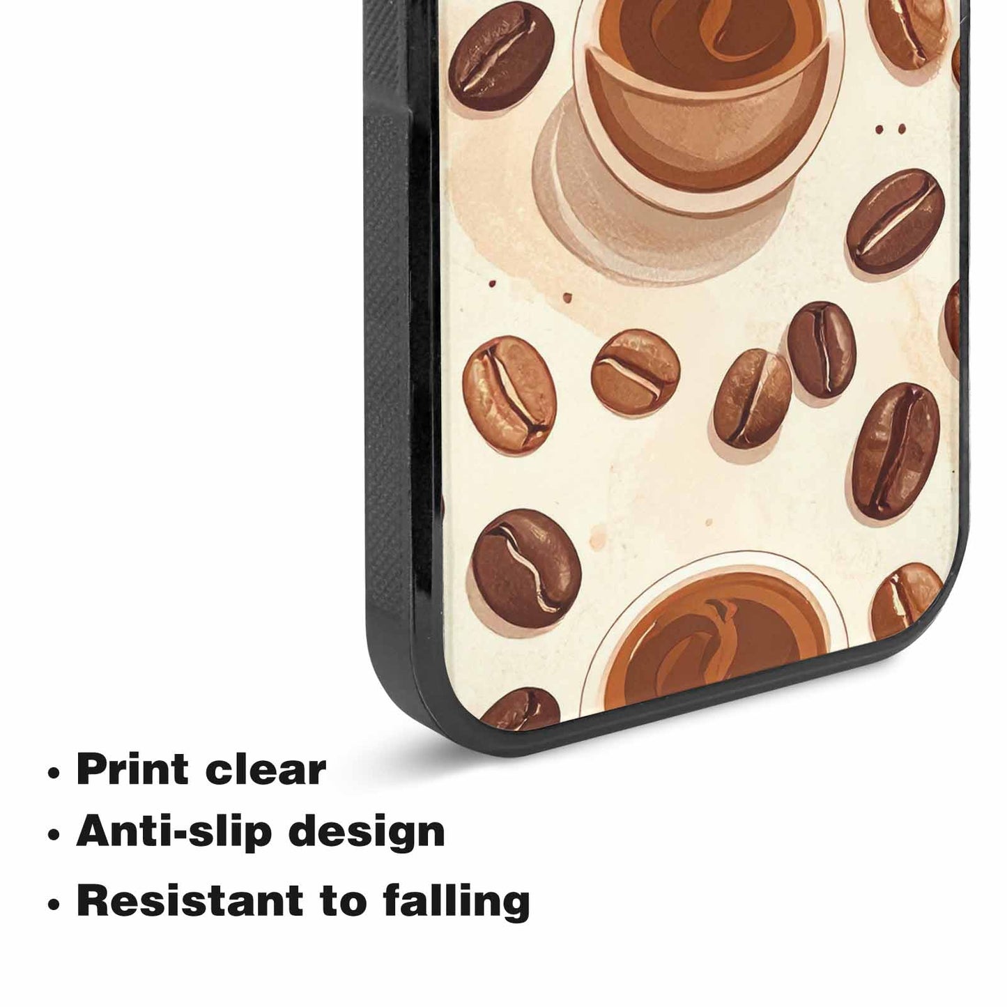 iPhone 15 Plus Case — Coffee Cup And Bean Pattern Seamless, Original Design Phone Case