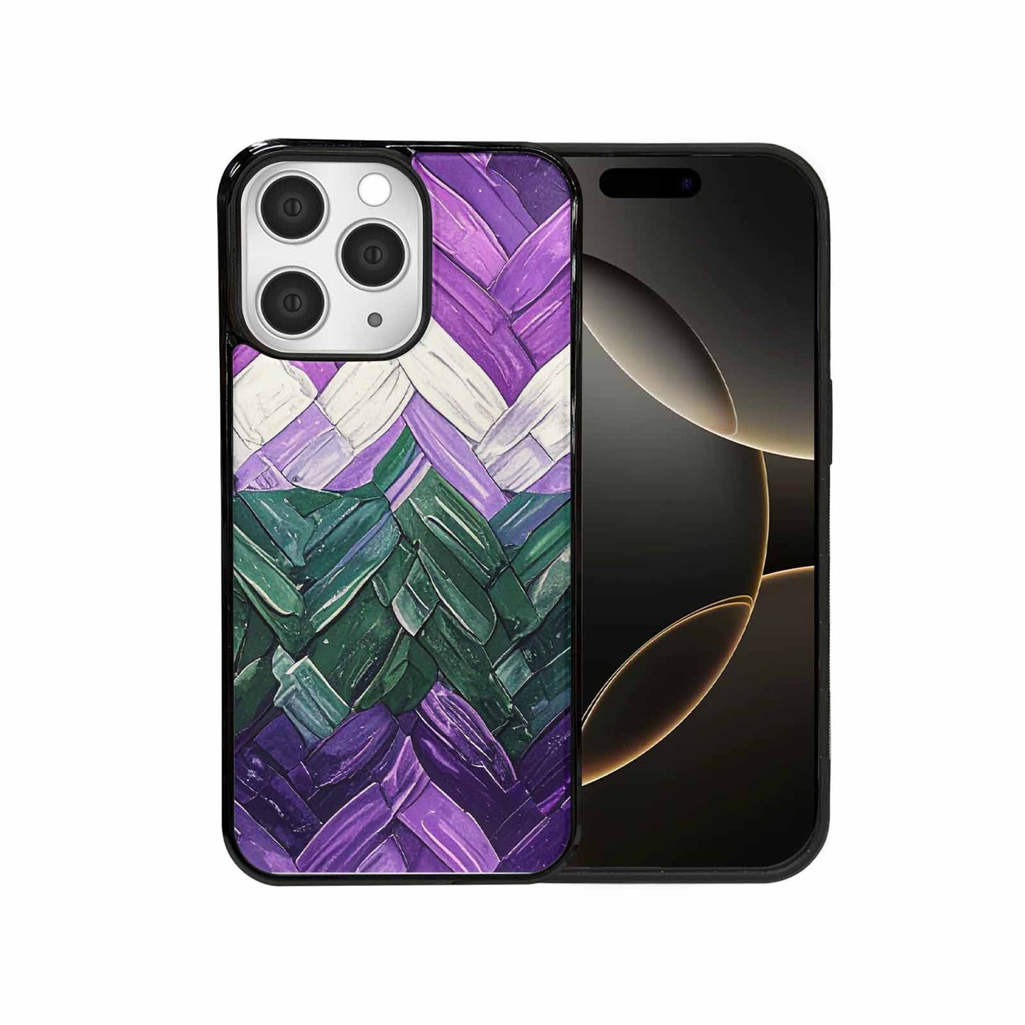 iPhone 15 Pro Max Case — Genderqueer Flag Color Theme Small Rainbow, Custom Made Phone Cover