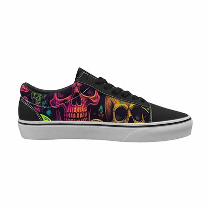 MEN'S Skulls - Neon Canvas Lace-Up Vibrant Chaos Shoes