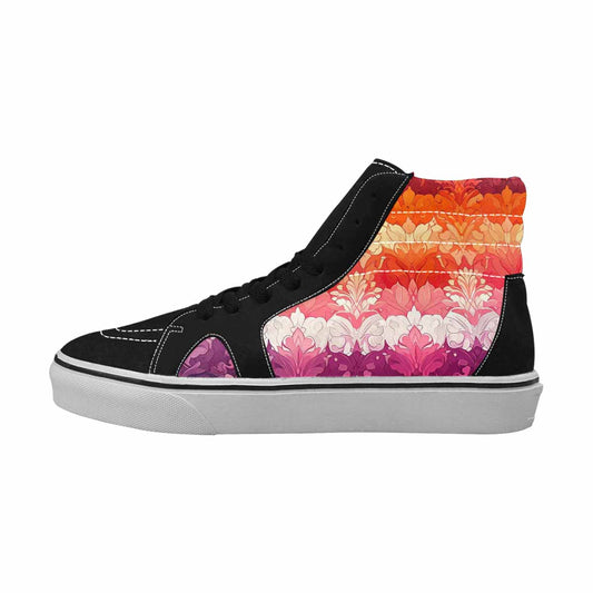 MEN'S Lesbian Flag Color High Top Canvas Grunge Custom Shoes