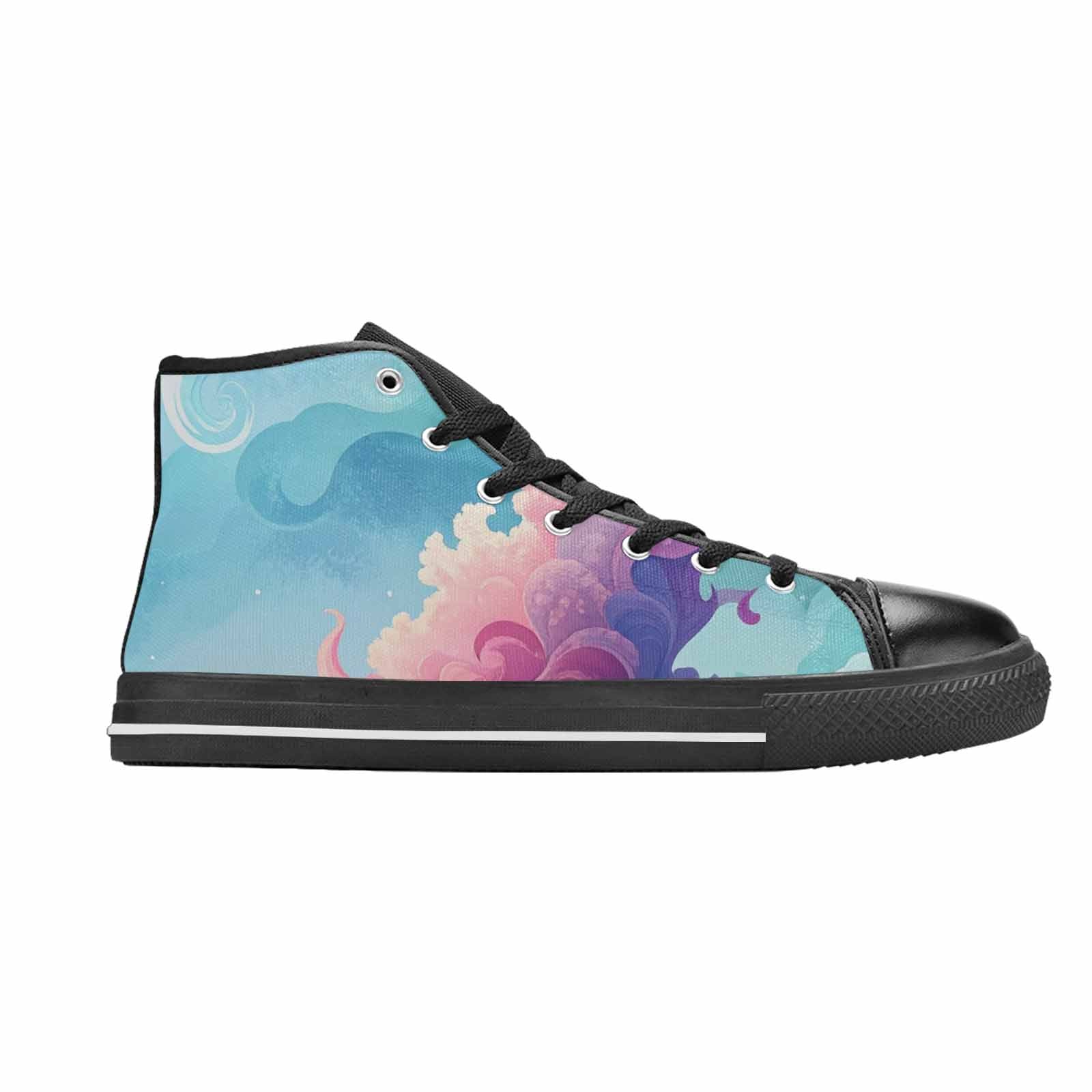 WOMEN'S Surrealist Dreamscape High Top Canvas Vibrant Chaos Custom Shoes
